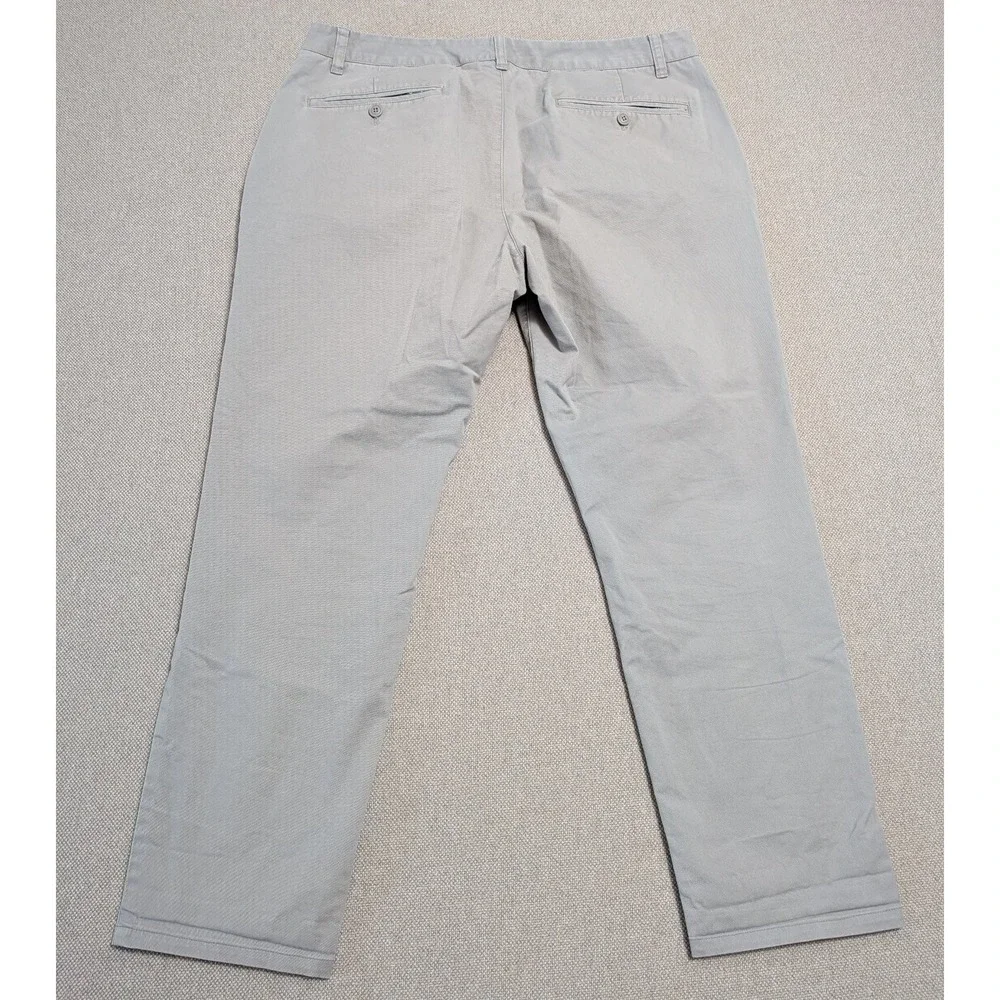 BONOBOS Pants Men's Gray 36x32 Slim Taper Chinos Cotton Blend Office Preppy